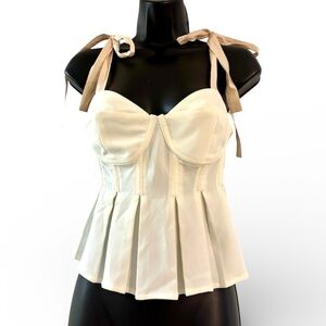 Forever 21 Cream Tie-Strap Blouse